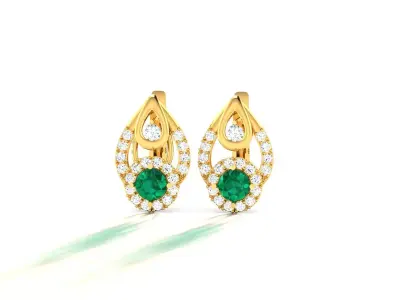 Women Earrings 3dm STL OBJ FBX Render Details 3D print model