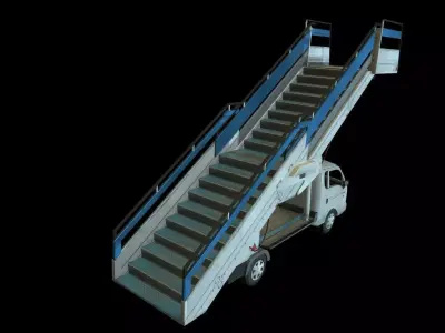 Airport boarding stair truck Low-poly 3D model