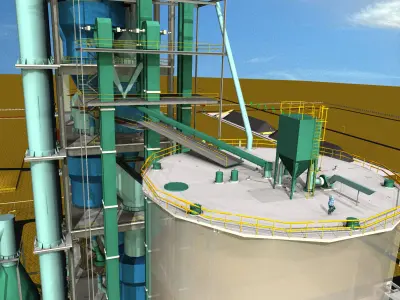 Control Feed Silo Kiln Feed Free 3D model