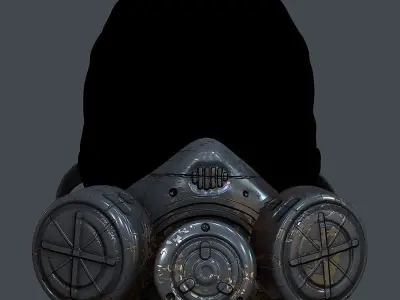 Gas mask helmet 3d model scifi Low-poly Low-poly 3D model Low-poly 3D model 35