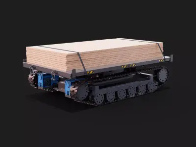 tracked crawler heavy duty industrial load carrier robot 3d 3D model