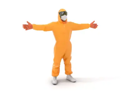 Yellow Protective Suit model pack Low-poly 3D model