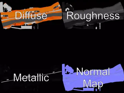 Vibrant Orange Raft model pack Low-poly 3D model