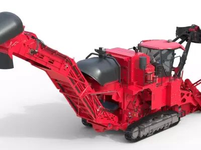 Sugar Cane Harvester  Low-poly 3D model