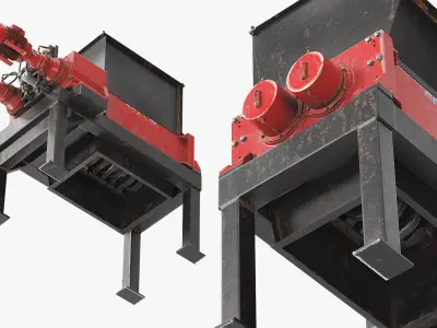  Heavy Duty Material Shredder with Hopper Used 