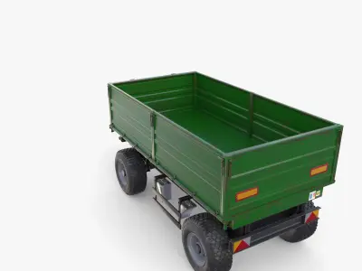 Agro trailer V7 Low-poly 3D model