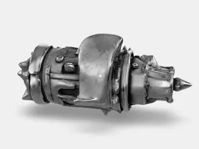 Sharp Steel Gauntlet Low-poly 3D model