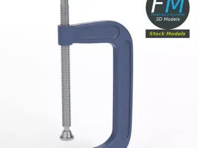 Clamp with screw 3D model
