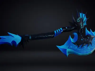 Futuristic Axe Low-poly 3D model order