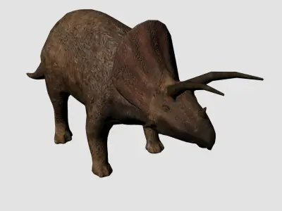 Rigged Animated Low Poly Triceratops Dinosaur Low-poly 3D model