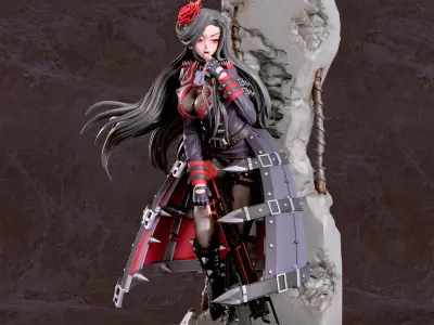 Maiden anime statue 3D print model