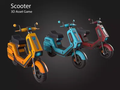 Scooter Low-poly 3D model shop