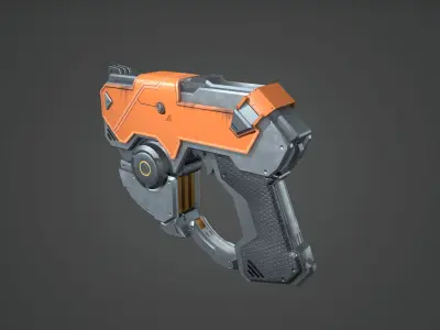 Sci fi gun game ready Low-poly 3D model