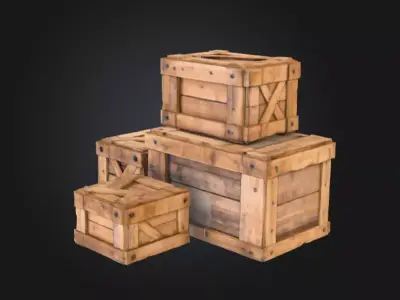 Wooden Crates Low-poly 3D model buy