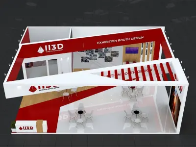 Exhibition Stand Stall Three Side Open 8X10 3D model purchase