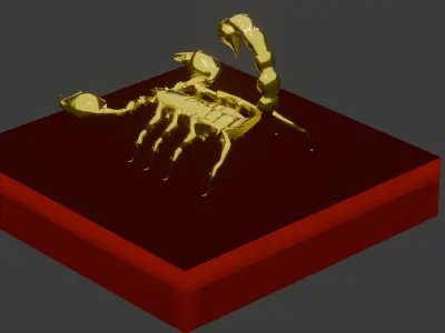 Golden Scorpion 3D Model Decorative Sculpture 3D model