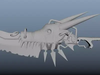 Relic Weapon Ritual Cleaver Low-poly 3D model