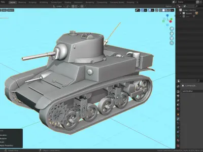M3 Stuart Tank Base Mesh Low-poly 3D model