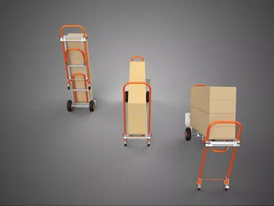 3IN1 CONVERTIBLE FOLDING HANDTRUCK HAND TRUCK CART TROLLEY BOX 3 3D model