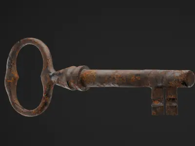 Rusted Old Key 3D Model Low-poly 3D model