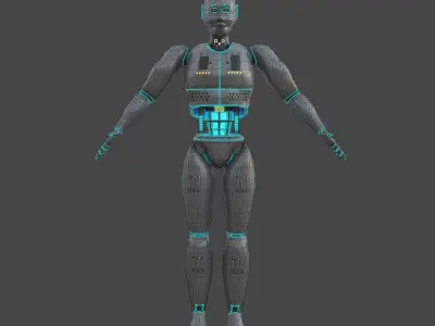 Sci-Fi Android Character Low-poly 3D model