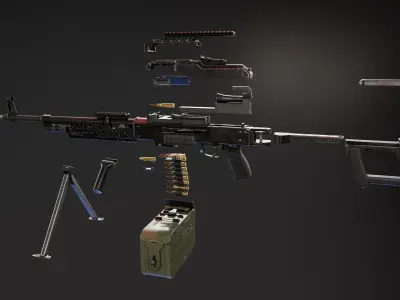 PKP Pecheneg with Zenitco Pack Low-poly 3D model