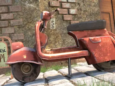 Old Vespa Model For Your Scene PBR 3D model