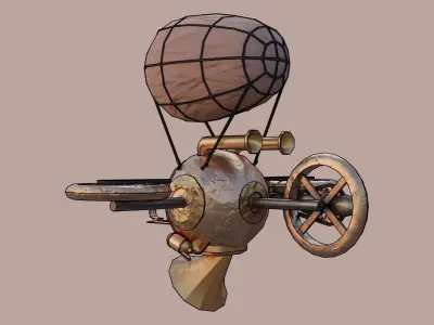 Dron Steam pank Low-poly 3D model