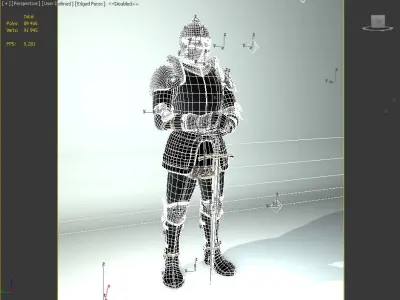 Knight in armor 3D model 2