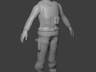 Military Soldier Rigged Low-Poly  Free low-poly 3D model