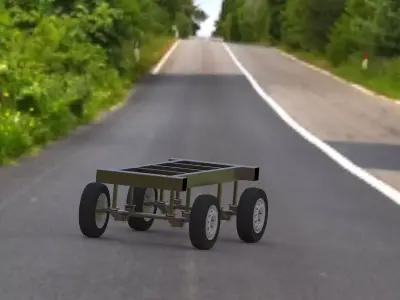 Dolly Chassis with Suspension and Tyre and Braking assembly Low-poly 3D model