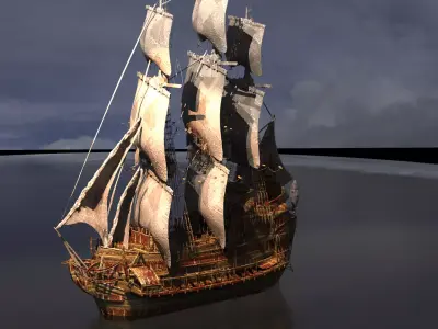 Tudor King Henry Ship 3 3D model