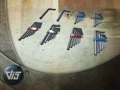Allen Key Set - PBR Free low-poly 3D model
