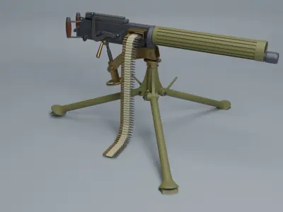 Vickers machine gun 3D model buy