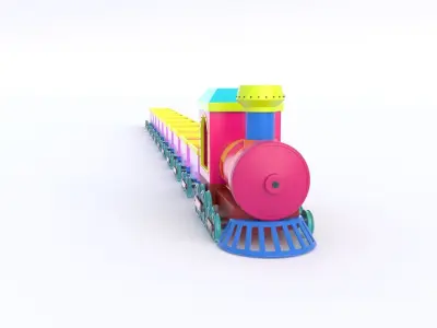 ToyTrain Low-poly 3D model