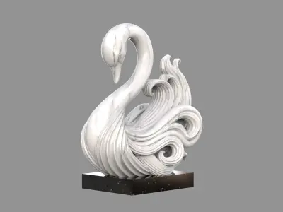 swan sculpture 3D model purchase