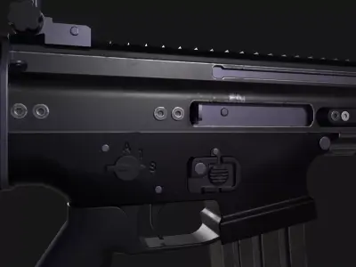 SCAR-L Rifle  Low-poly 3D model