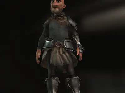 Viking Bold Dwarf Warrior Character Animated 3D model