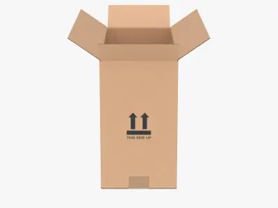 Cardboard Box 50x20x35 Half Open 3D model