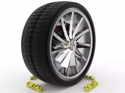 ORTAS CAR WHEEL RIM 116 GAME READY WHEEL RIM TIRE 3D model