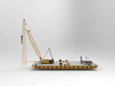 barge crane 3D model
