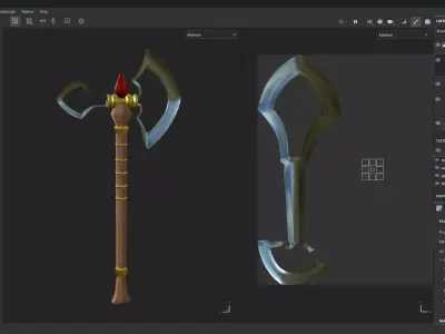 Fantasy Battle-Axe 3D Model Free 3D model