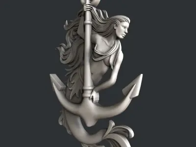 3d STL models for CNC  Mermaid 3D model