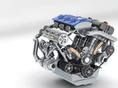 khelifaoui k-motor v6 bi-turbo  3D model