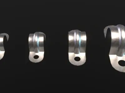 Conduit Clamp Strap Low-poly 3D model