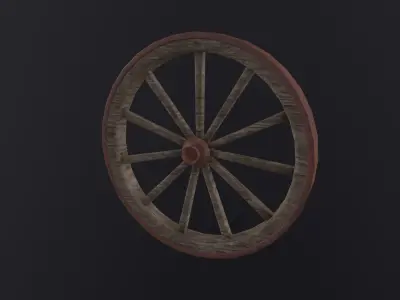 Wagon Wheel 3D Model Low-poly 3D model