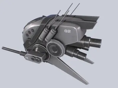 Unmanned Scifi Drone Low-poly 3D model from CGTrader