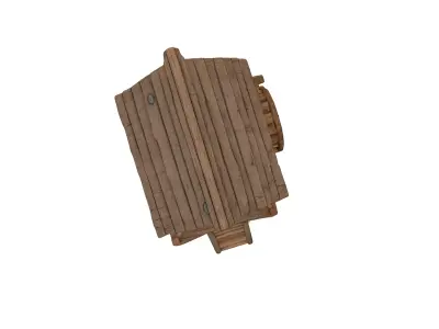 Wooden House 3D Model Low Poly PBR Textured GameReady  Low-poly 3D model
