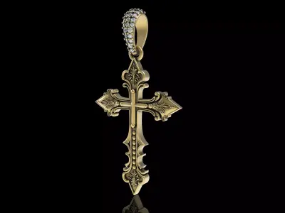 Cross Pendant 3D print model 11