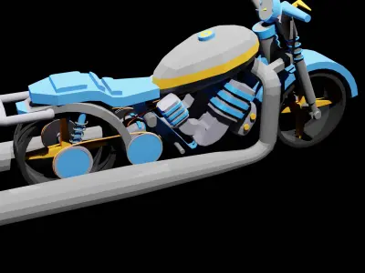 motorcycle low poly 3d stylized Low-poly 3D model